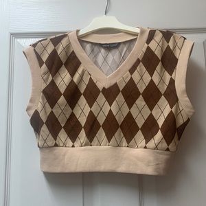 Shein Argyle Crop Top